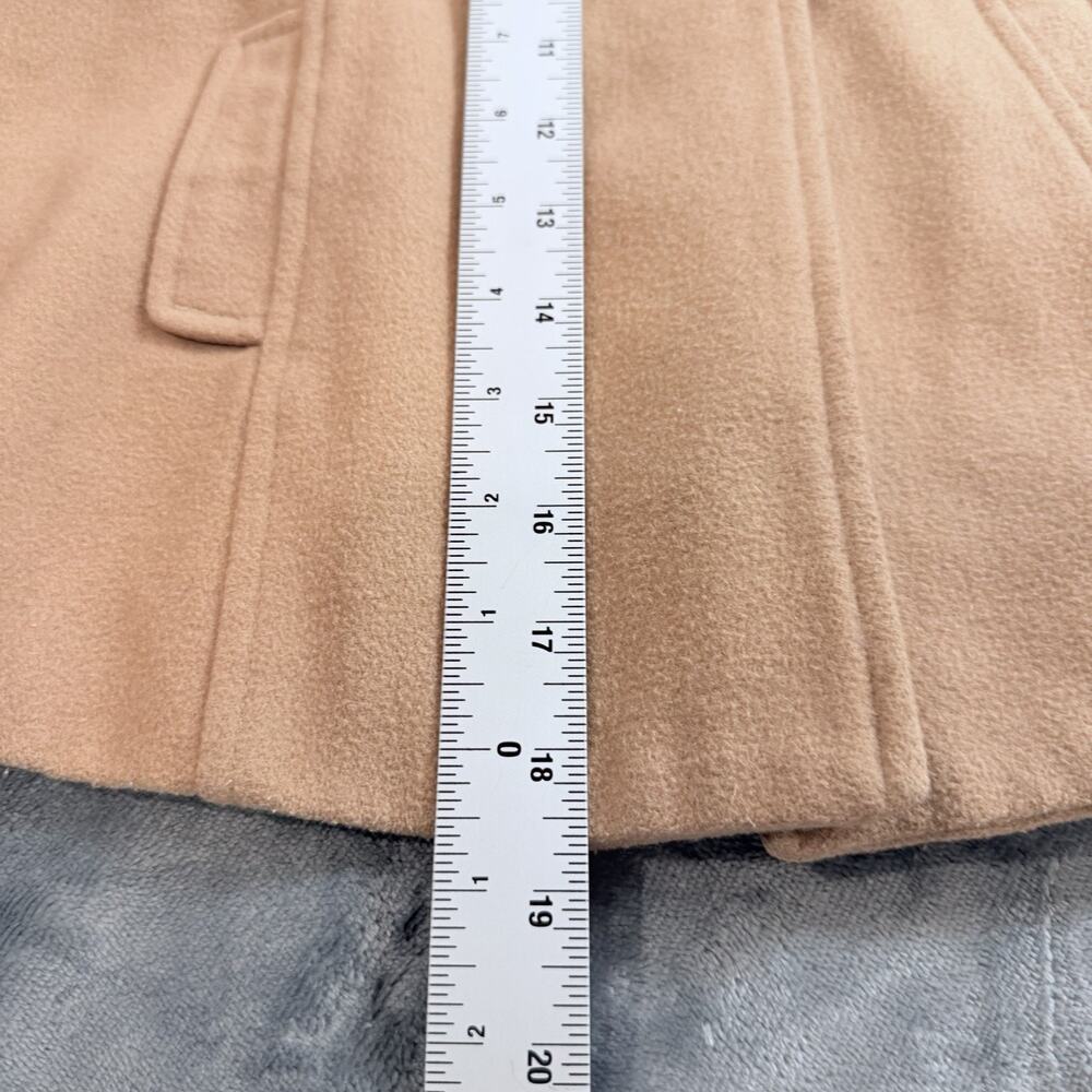 Old Navy Wool Peacoat Girls Tan Double Breasted Hooded Jacket Sz 3T 3A - Picture 11 of 13